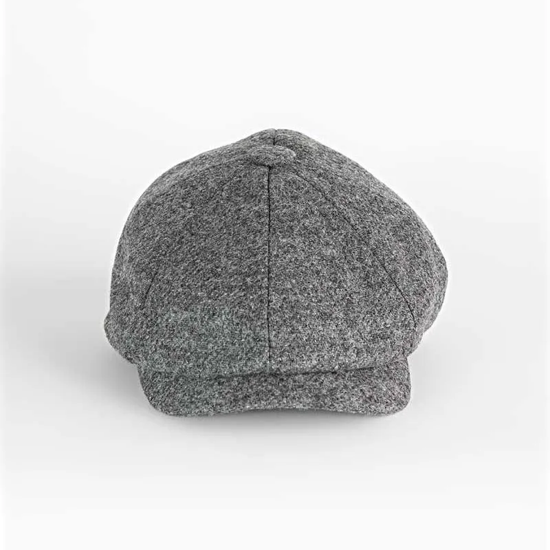 Mid Grey Twill Wool Gatsby Cap