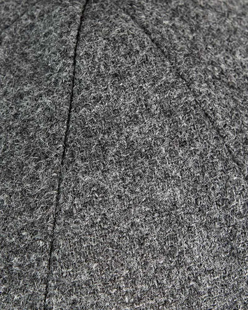 Mid Grey Twill Wool Gatsby Cap