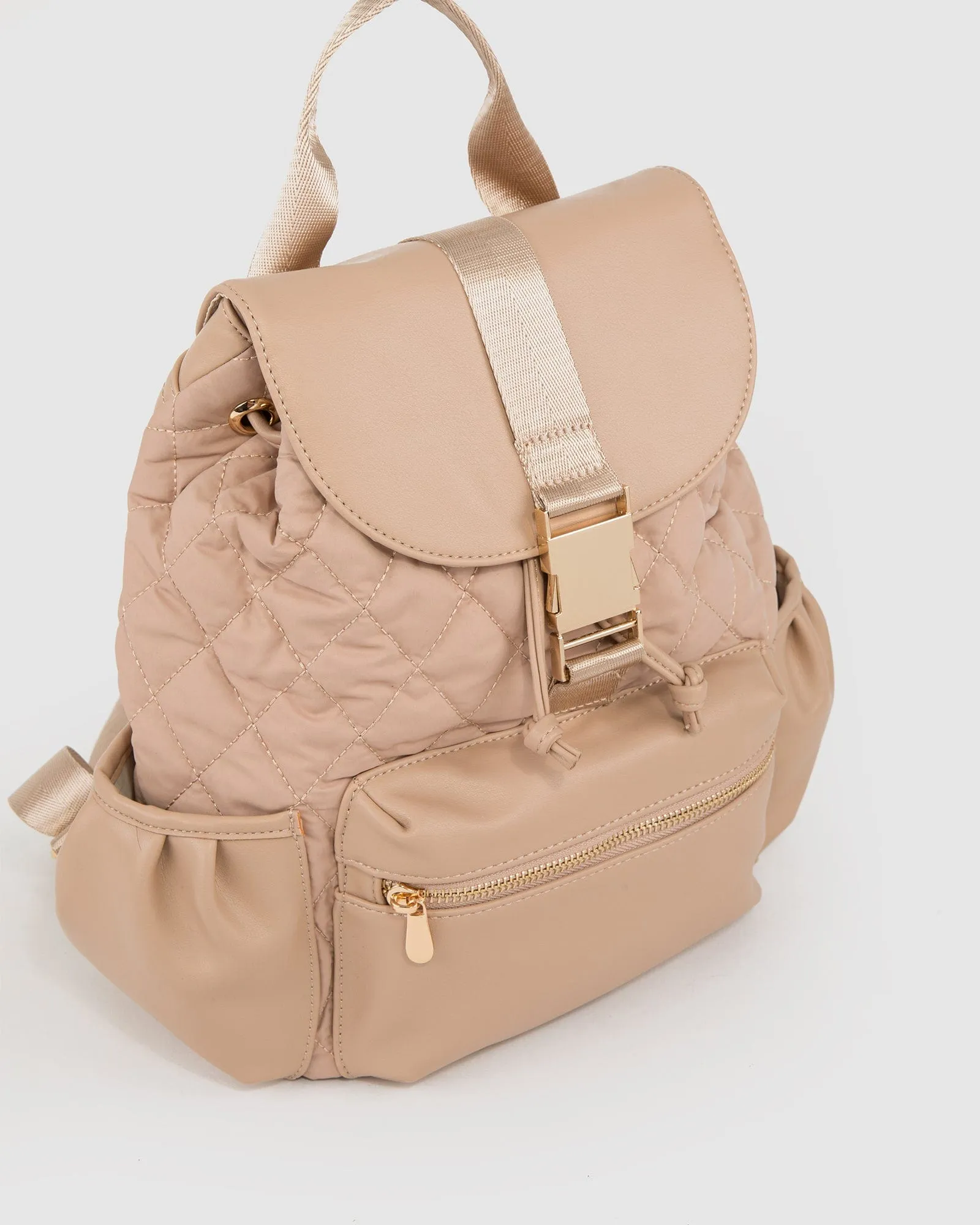 Natural Simone Quilt Backpack