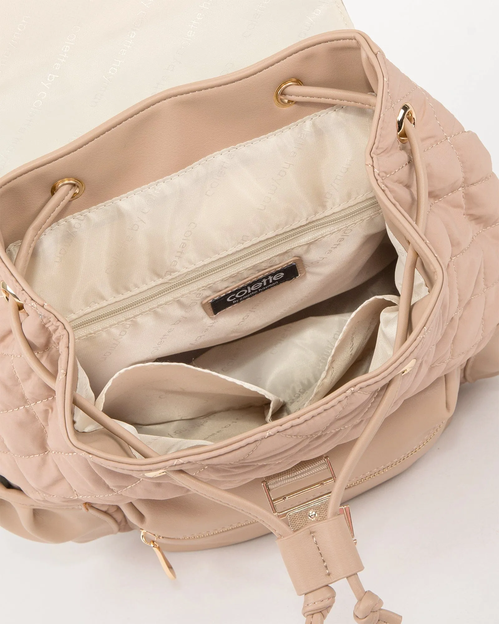 Natural Simone Quilt Backpack