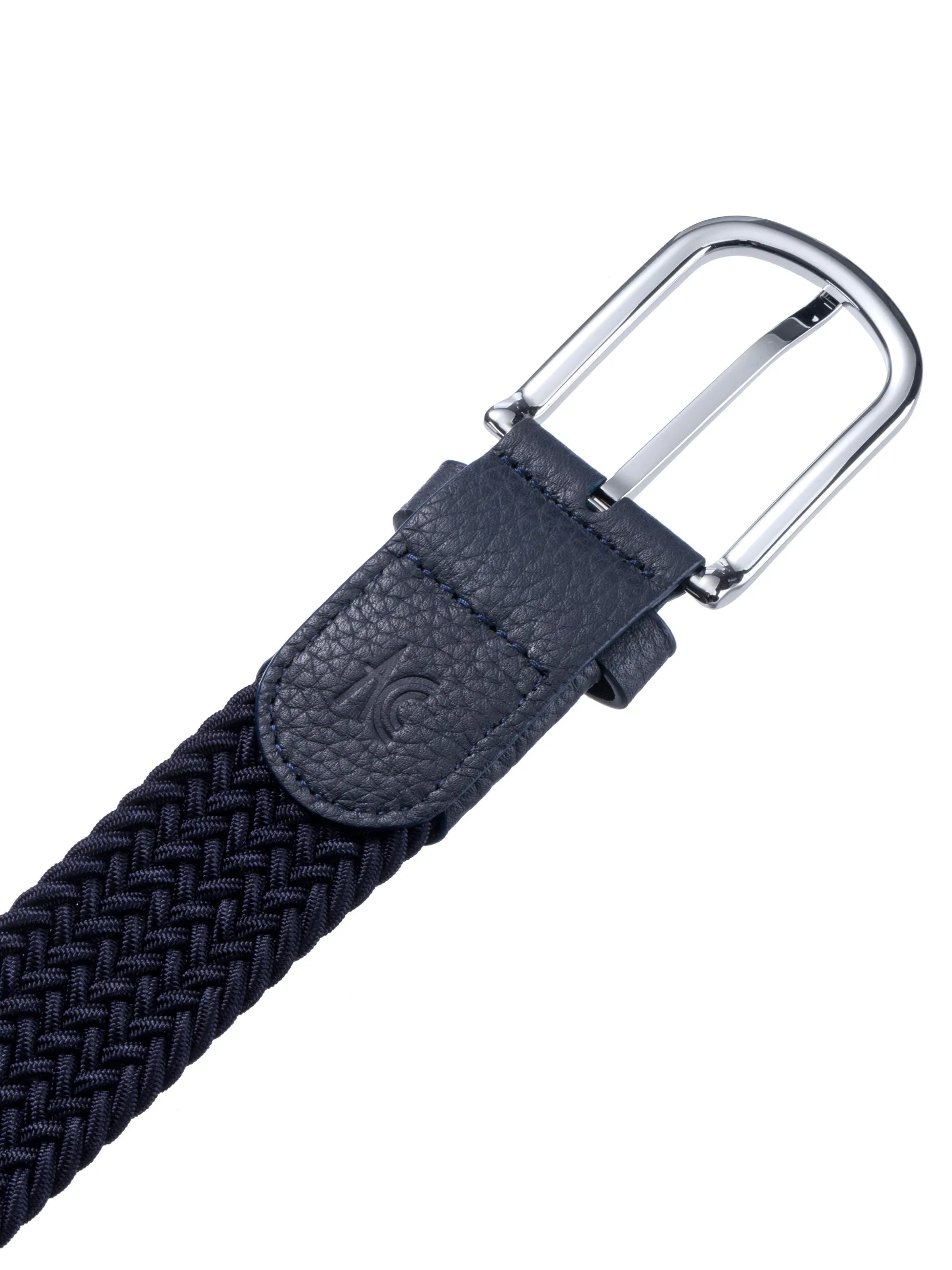 Navy Elastic Braided Belt