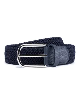 Navy Elastic Braided Belt