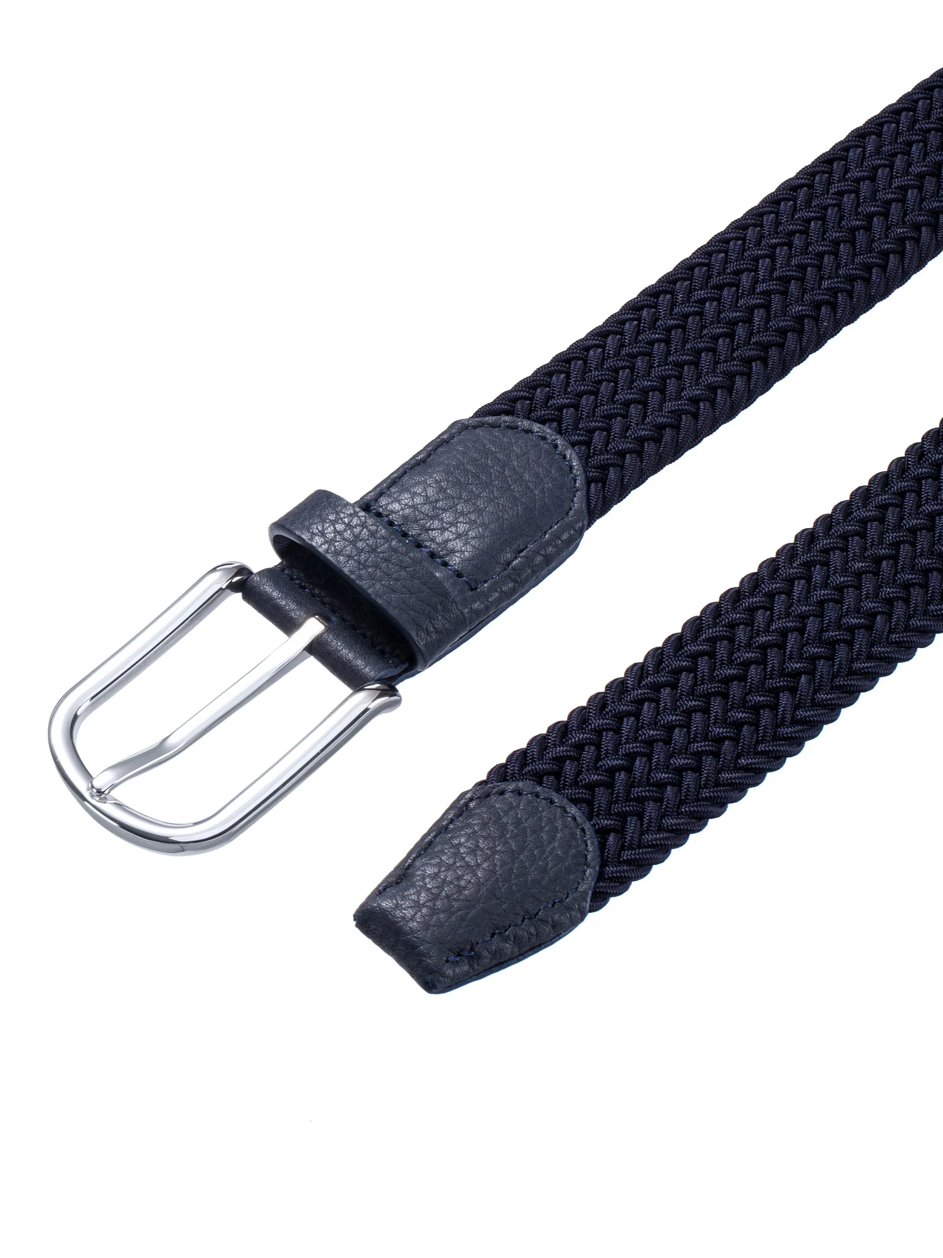 Navy Elastic Braided Belt