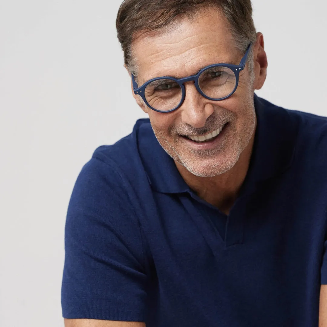 Reading Glasses  3 Round in Deep Blue Style D