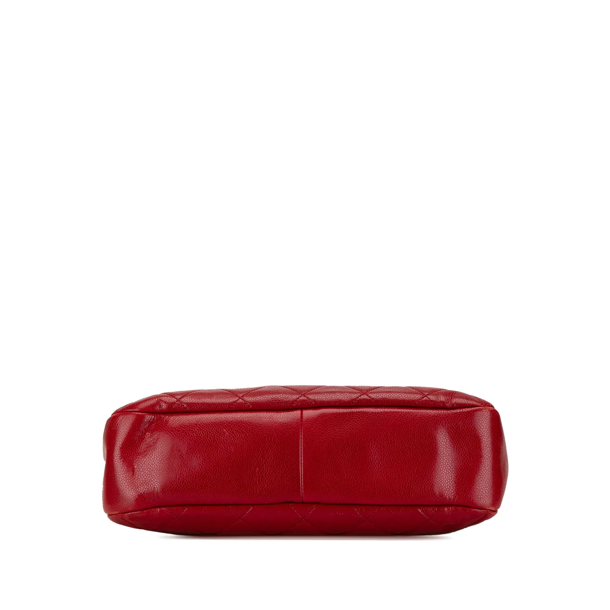 Red Chanel Quilted Caviar Soft Shopper Tote