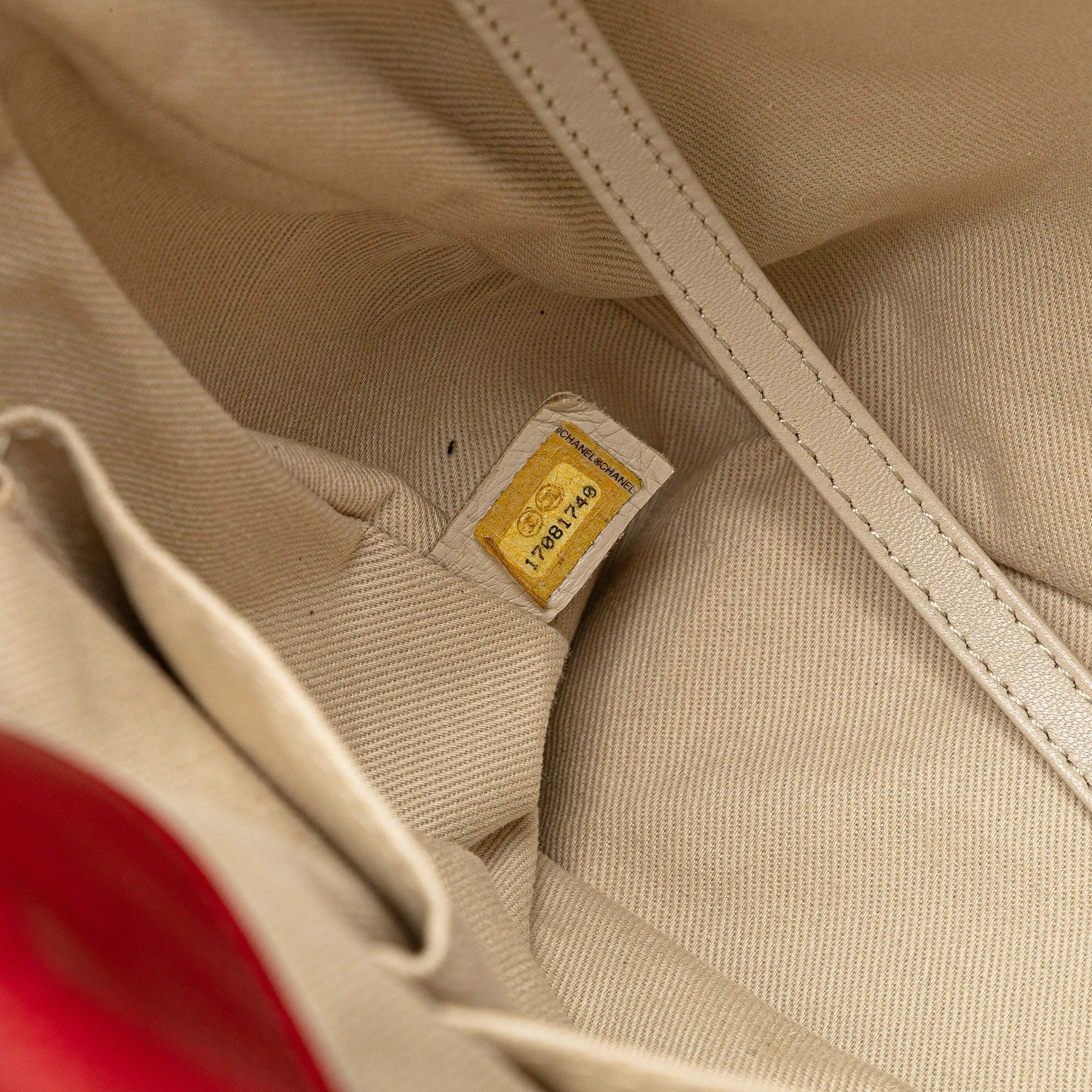 Red Chanel Quilted Caviar Soft Shopper Tote