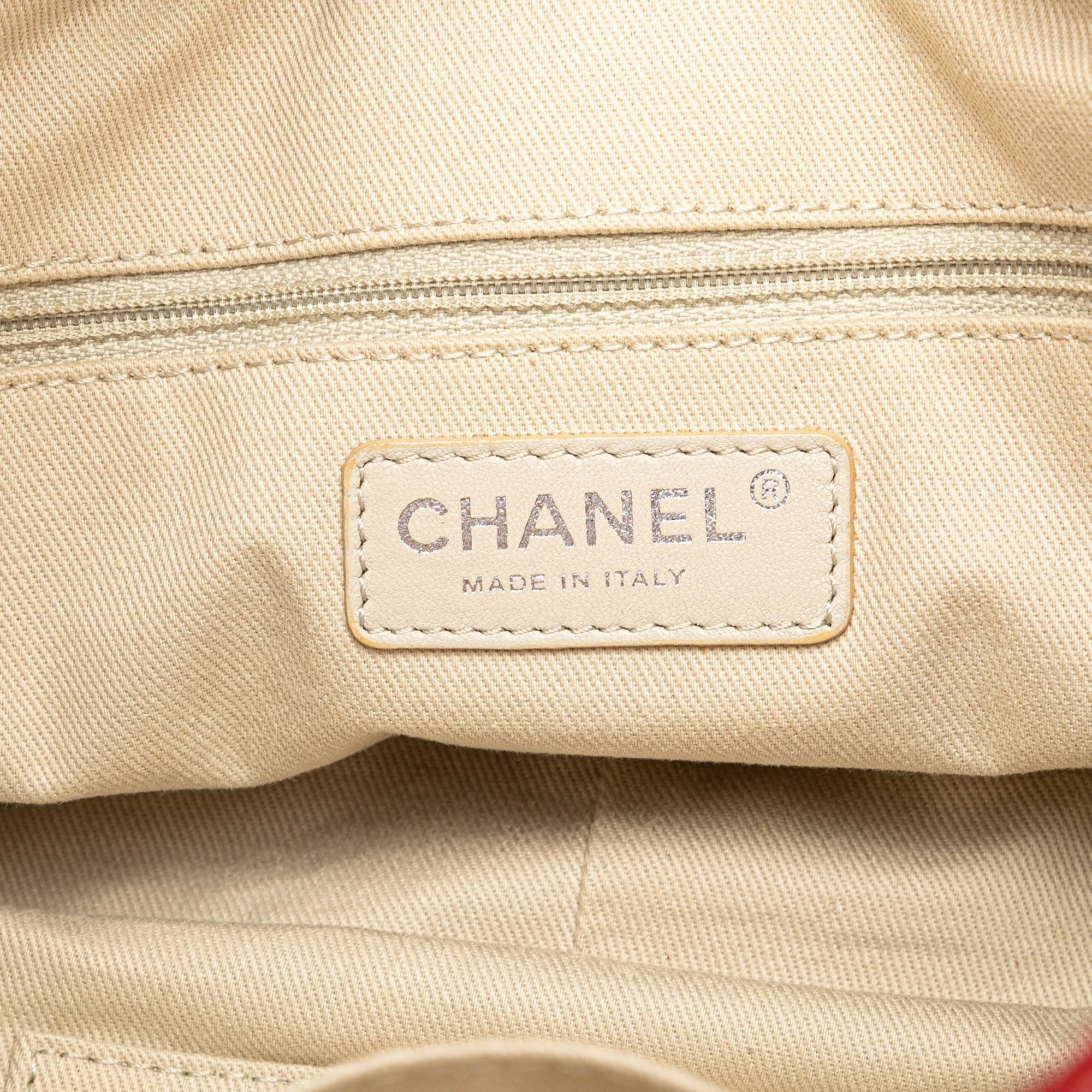 Red Chanel Quilted Caviar Soft Shopper Tote