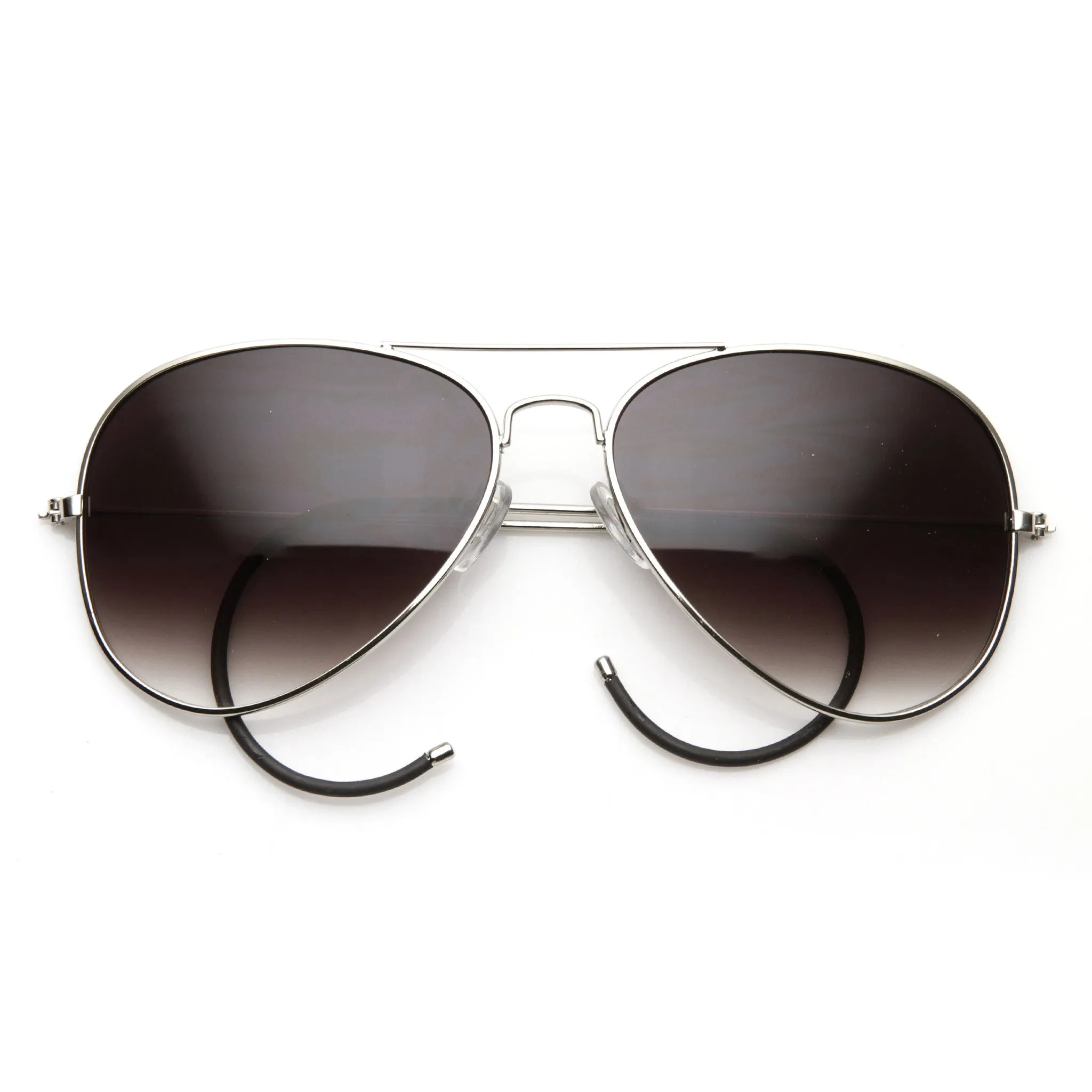 Retro Mens 1970's Fashion Metal Aviator With Cable Temple Sunglasses 9407