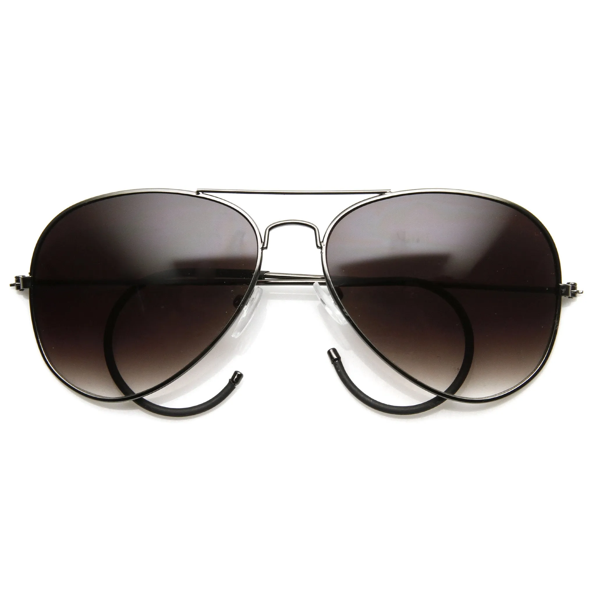 Retro Mens 1970's Fashion Metal Aviator With Cable Temple Sunglasses 9407