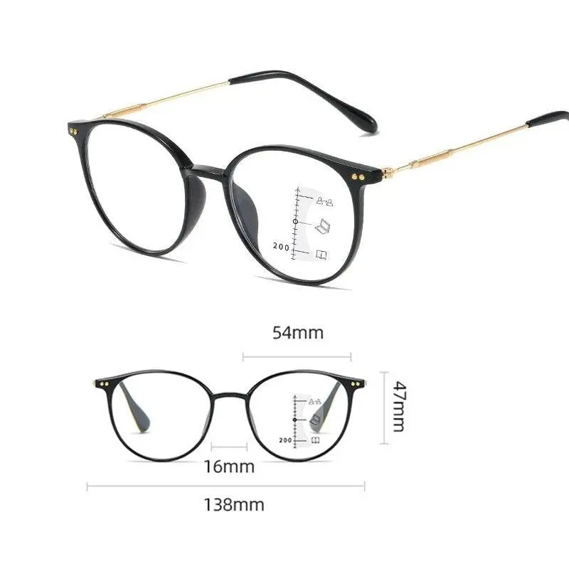 Retro Ultralight Multifocal Progressive Anti-blue Light Near Far Reading Glasses