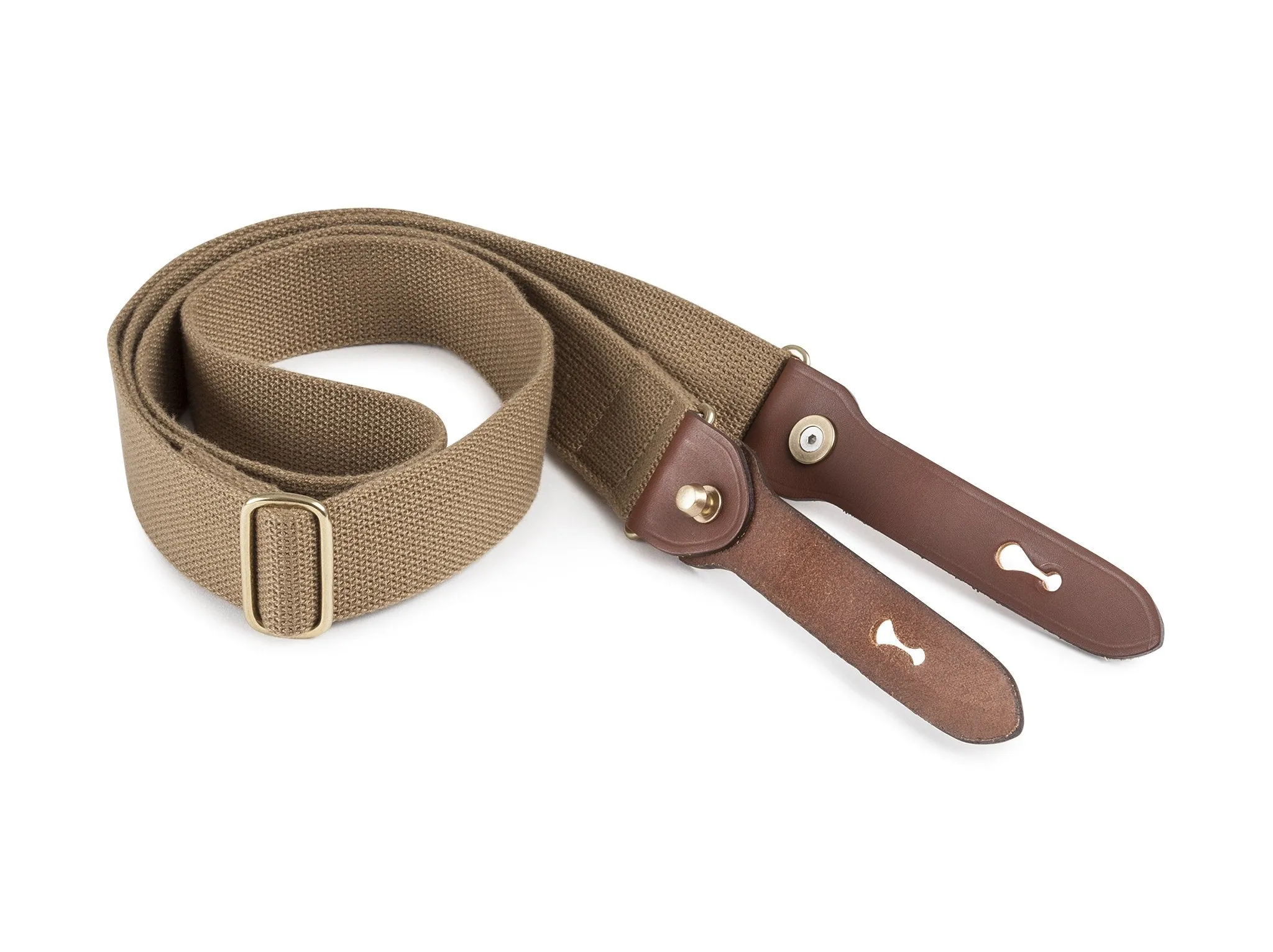Shoulder Slings - WOT (Khaki Webbing / Tan Leather / Brass)