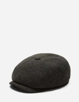 Stetson Hatteras Cross Hatch Newsboy Cap (Wool) - Brown