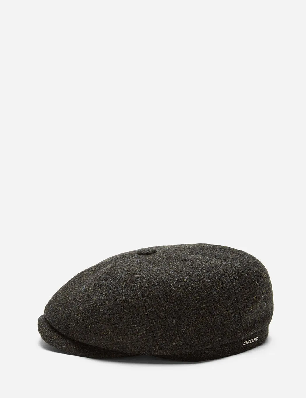 Stetson Hatteras Cross Hatch Newsboy Cap (Wool) - Brown