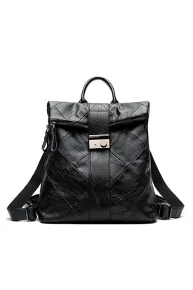The Diamond Quilted Faux Leather Backpack