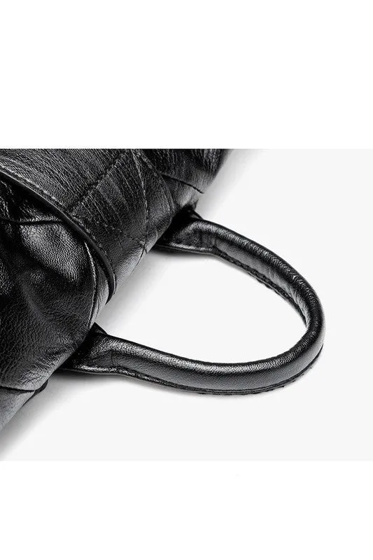The Diamond Quilted Faux Leather Backpack