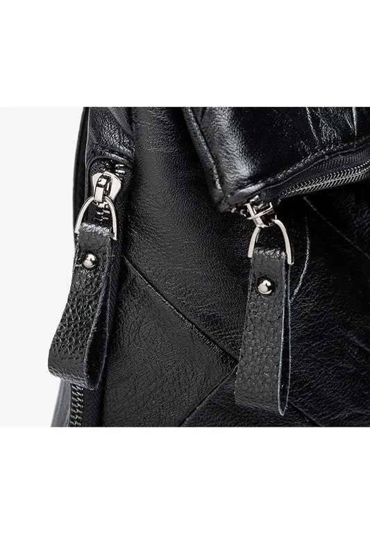 The Diamond Quilted Faux Leather Backpack