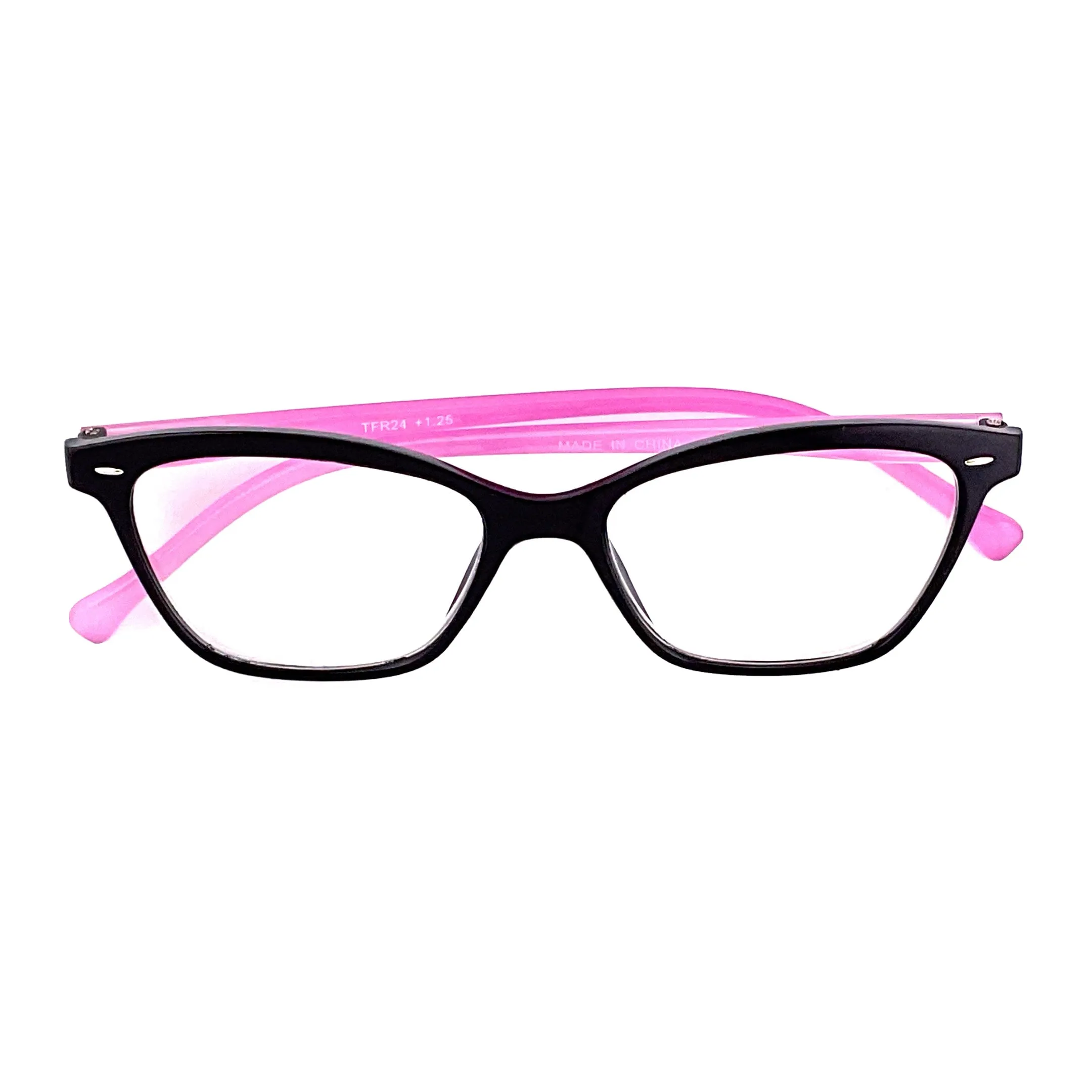 Trendy Fashion Black & Purple Reading Glasses