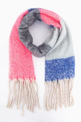 Vivian Heavyweight Scarf - Pink/Grey, Colour Block