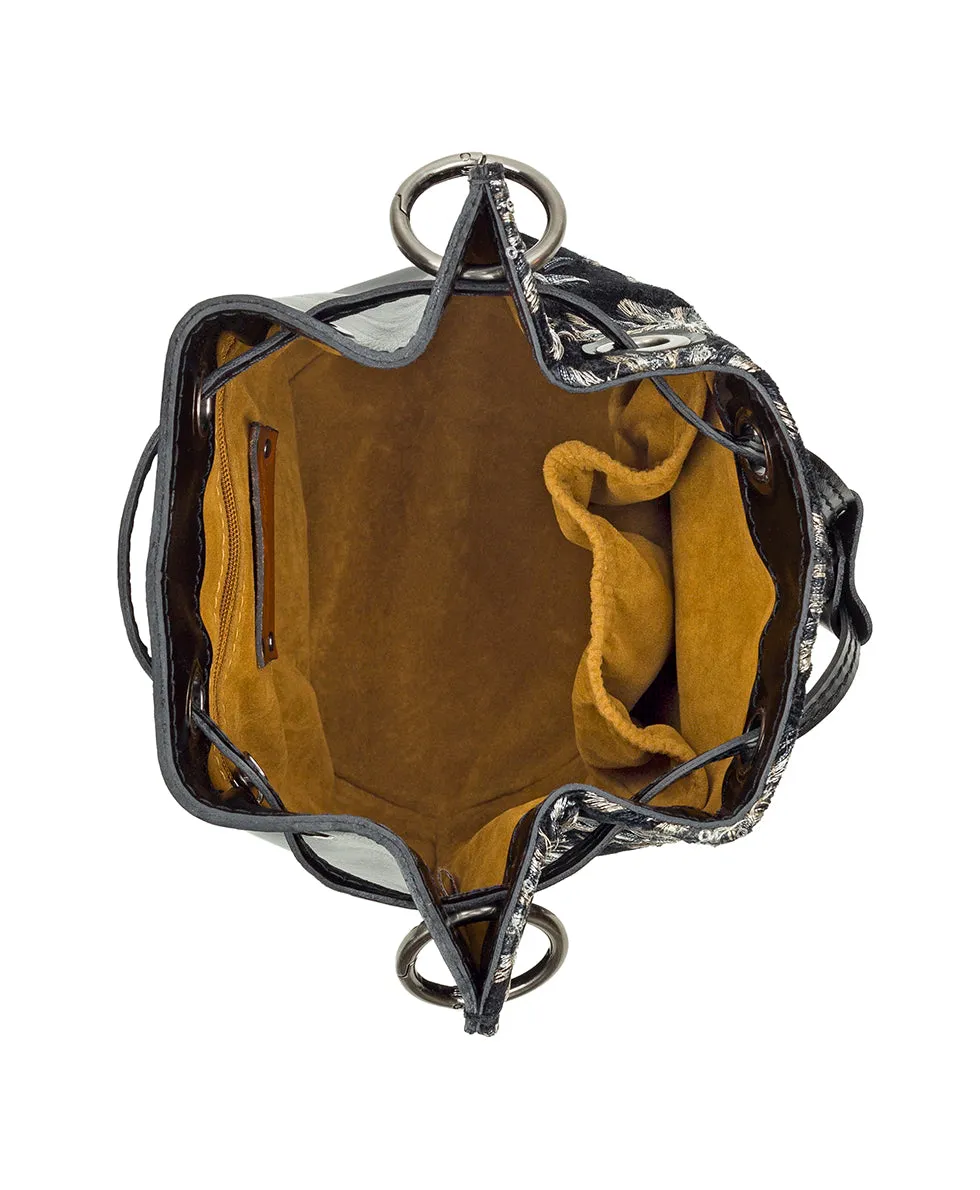 Volania Drawstring - Metallic Starburst Velvet