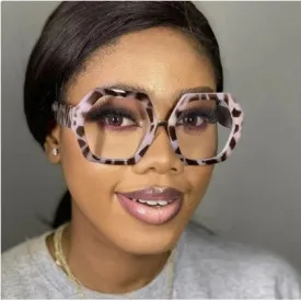 Women Oversized Octagon Eyeglasses Vintage Style Old-School, Retro Glasses, Fashion Glasses Birthday Gift