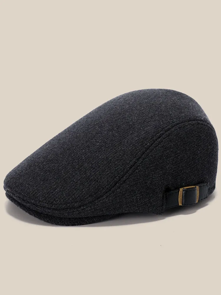 Wool Blend Tweed Newsboy Cap