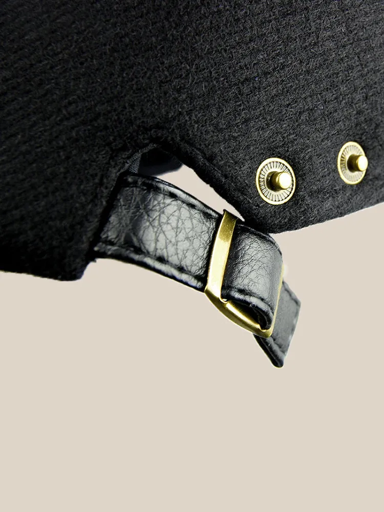 Wool Blend Tweed Newsboy Cap